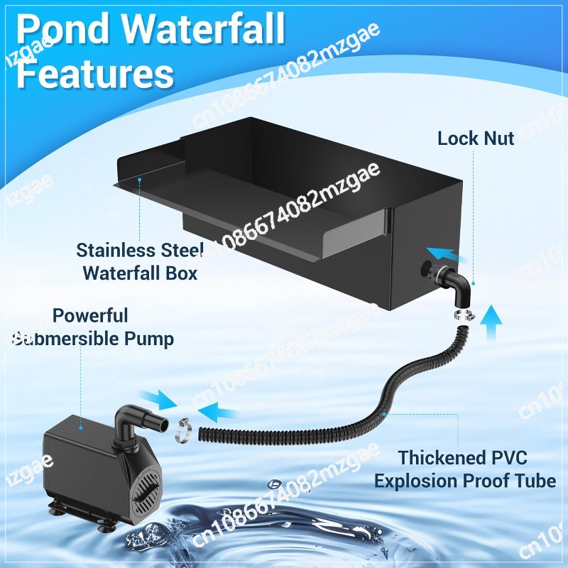 Fish Pond Aerator - 304 Stainless Steel Pond Bellows Waterfall