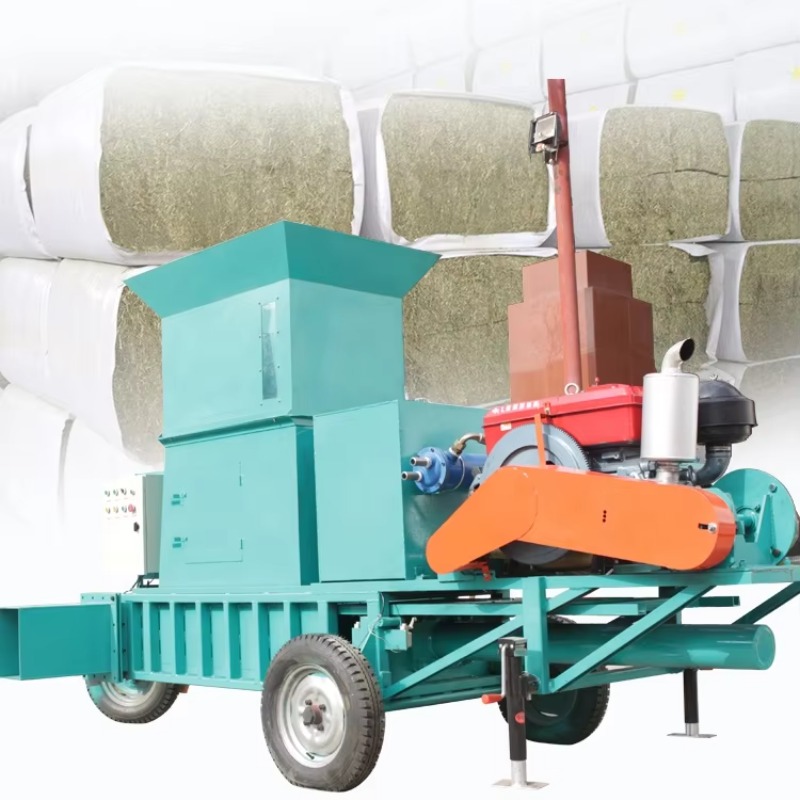 Silage Baler Machine - Mobile Diesel Hydraulic Alfalfa Hay Baler