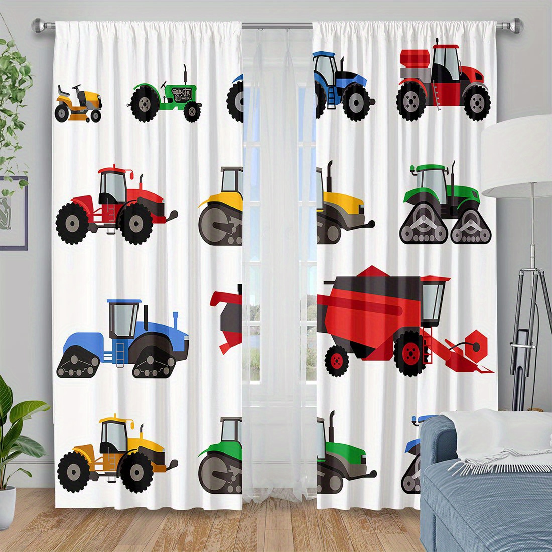 Cartoon Tractor Curtain Colorf - Agriculture Farming Cartoon ulasan dan harga