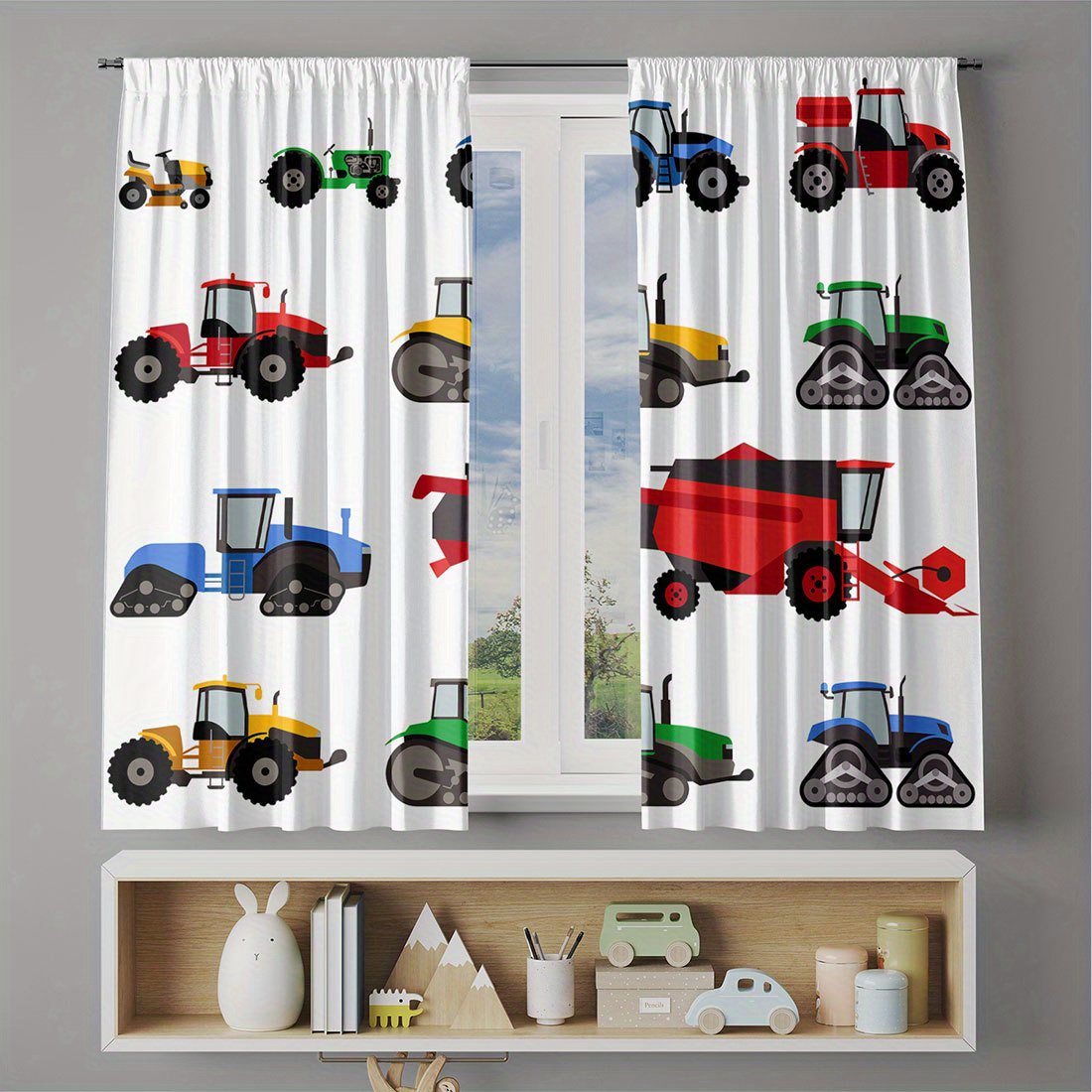 Cartoon Tractor Curtain Colorf - Agriculture Farming Cartoon ulasan dan harga